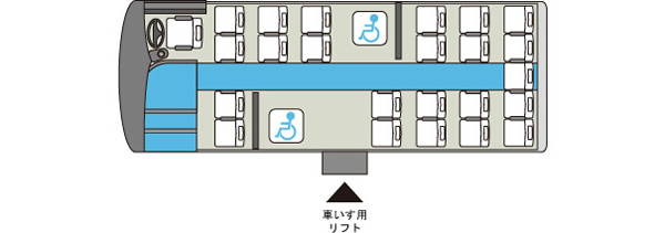 中型貸切リフト７車内図